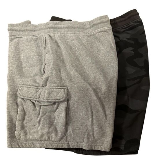 CSG ~ set of 2 ~ Men’s Lounge Cargo Shorts ~ size 3XL ~ grey & camo - Picture 1 of 13